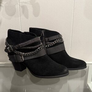 Trouve Black Ankle Boots with Chain Detail